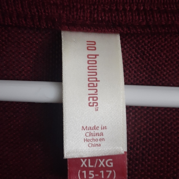 Womens sz 15/17 Burgundy Gauze type sweater top with Scarf set nwotgs - Picture 8 of 11